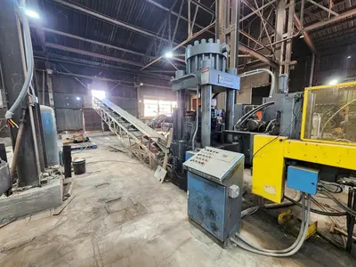 5" AMD MODEL #530-2230 AUTOMATIC HYDRAULIC BAR & BILLET SHEAR WITH 20' AUTO FEED: YOBRO #24104