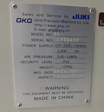 USED 2013 JUKI GL SCREEN PRINTER
