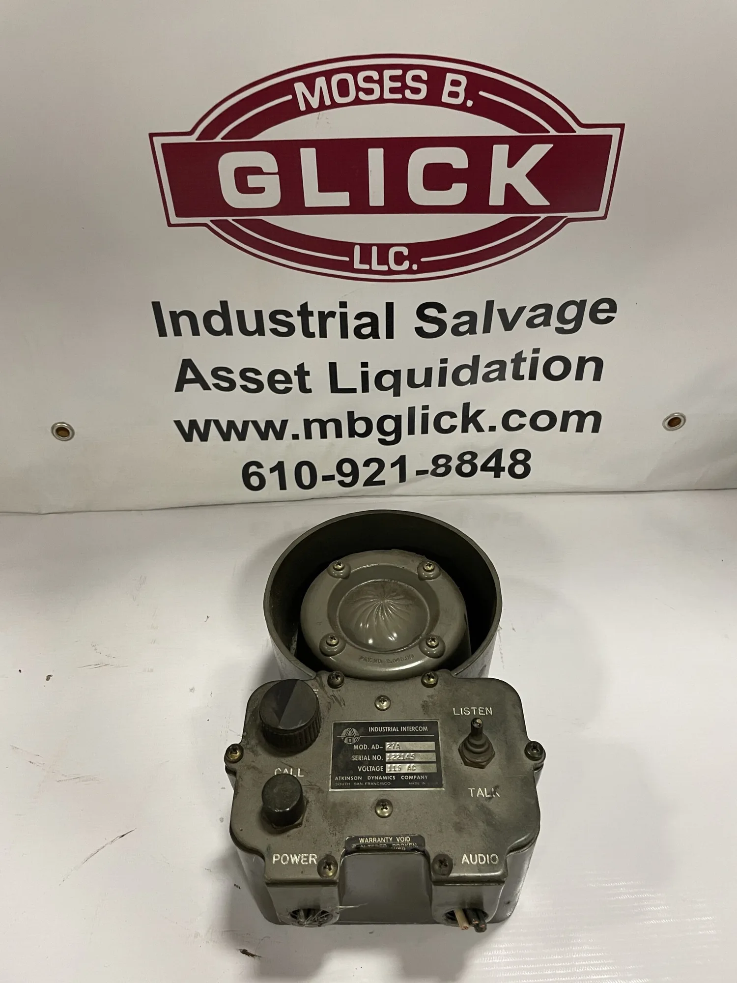 Atkinson Dynamics AD-27A Industrial Intercom 115VAC