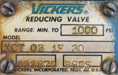 NEW VICKERS XCT-03-1F-30 PRESSURE REDUCING VALVE 632875 XCT031F30