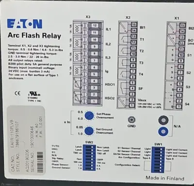 Eaton EAFR-110P Arc Flash Relay EAFR-110PLVB (BIN643)