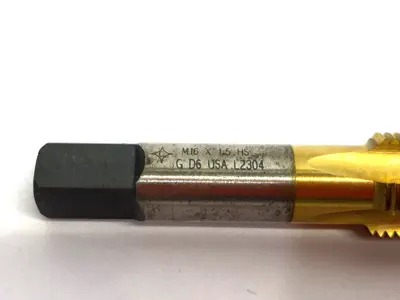 USED CLEVELAND TWIST DRILL M16 X 1.5 HSG D6, STRAIGHT FLUTE TAP, 4-FLUTE, L2304