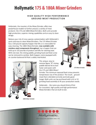 The Hollymatic 175 Mixer / Grinder
