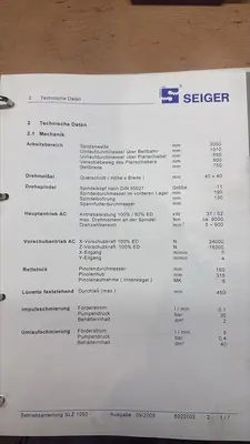 USED 2009 SEIGER SLZ1000