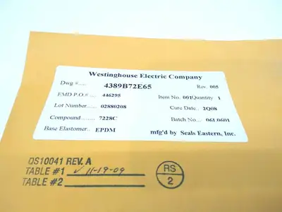 NEW WESTINGHOUSE O-RING 2Q08 EPDM RUBBER