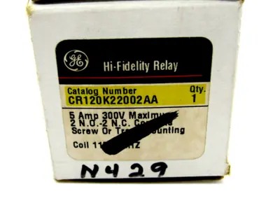 NEW GENERAL ELECTRIC CR120K22002AA RELAY 115V 60HZ
