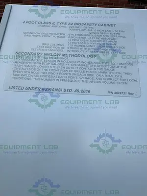 USED LABCONCO 302419101 LOGIC PLUS SERIES BIOSAFETY CABINET 4 FT CLASS II TYPE A2