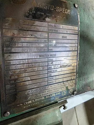 Used LOUIS ALLIS CO _UNKNOWN_ Motors (misc) Michigan US | Midwest Press and Automation #578272