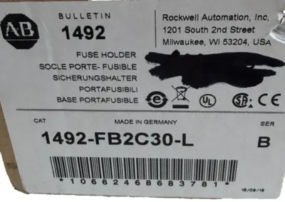 ALLEN BRADLEY 1492-FB2C30-L FUSE HOLDER SER.B 1492FB2C30L NEW, SURPLUS 3 PCS.