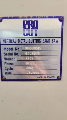 2006 PRO CUT RF66KB45 Saws, Band, Vertical | Star Equipment Co., Inc. (2)
