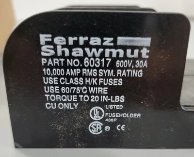 New | in-Stock Ferraz / Shawmut 60317 Miscellaneous MRO Indiana US | J&J Industrial Supply #511649