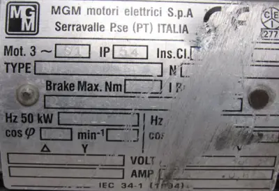 USED MGM BM63D6 ELECTRIC MOTOR .14KW
