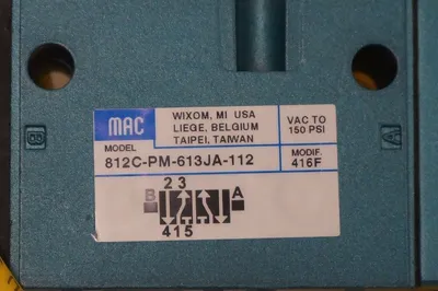 NEW MAC 812C-PM-613JA-112 SOLENOID VALVE 812CPM613JA112