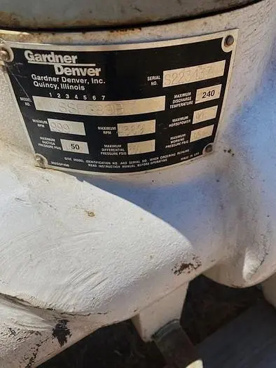Used GARDNER DENVER SSFG99B Rotary Screw & Sliding Vane Air Compressors | Compression Source #412994