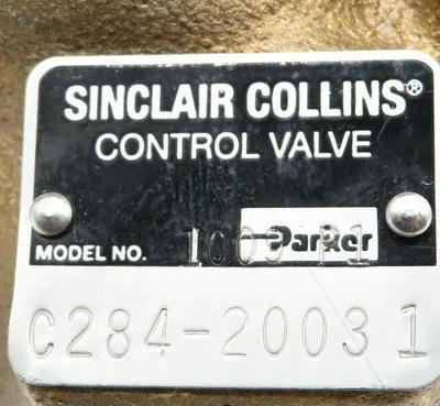 NEW PARKER SINCLAIR COLLINS C284-20031 VALVE C28420031 40 PSI MAX