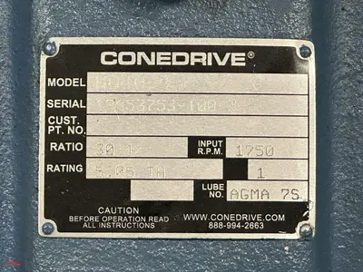 30:1 RATIO CONEDRIVE MODEL #H040-4 REDUCER GEARBOX: YOBRO #23890