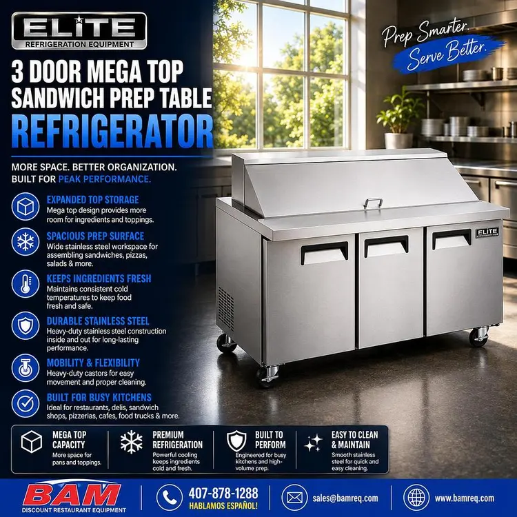 New | in-Stock ELITE _UNKNOWN_ Food Prep Tables Florida US | BAM Discount Restaurant Equipment #1296433