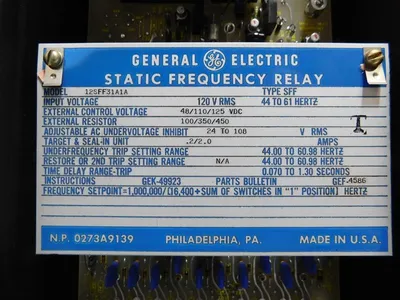 USED GENERAL ELECTRIC 12SFF31A1A