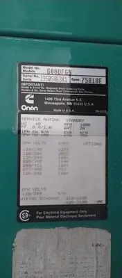 USED CUMMINS 600DFGB