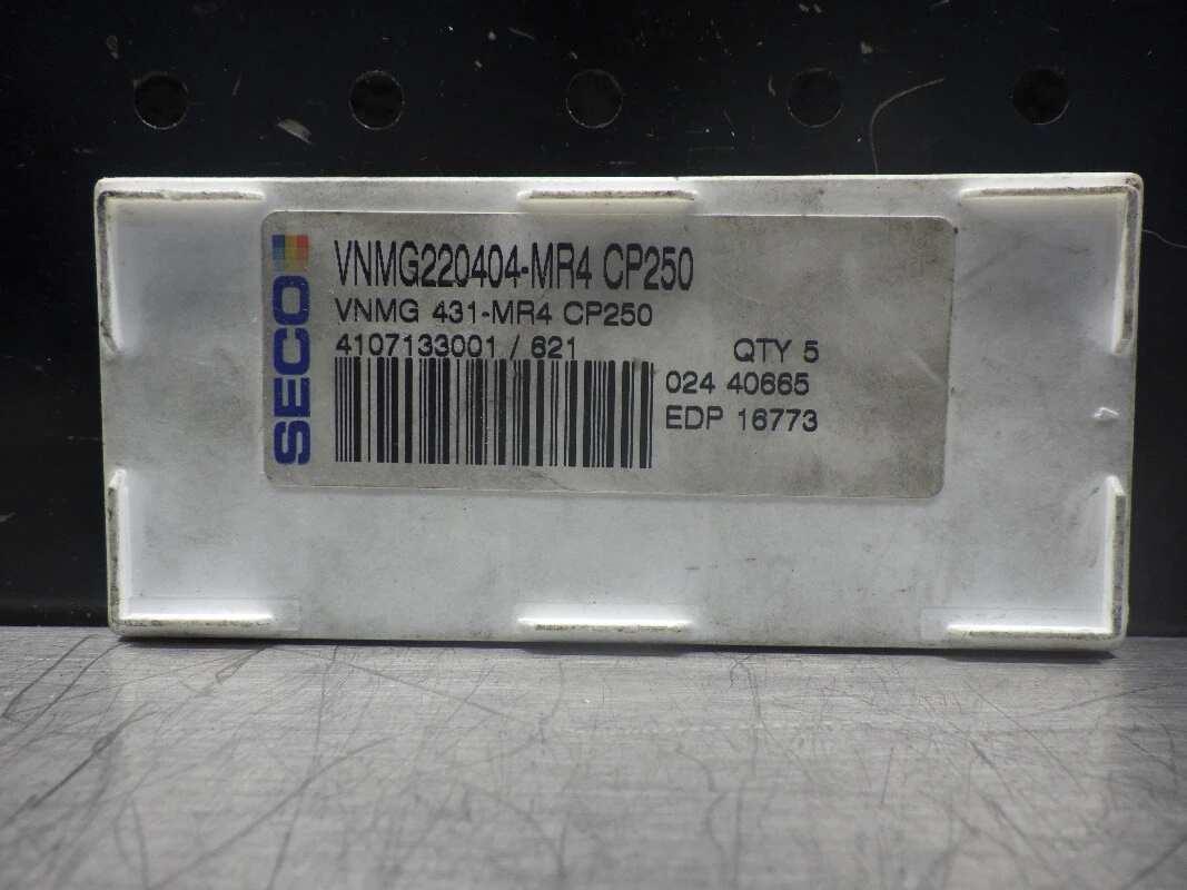 SECO Carbide Inserts QTY10 VNMG220404-MR4 CP250 (LOC1464)