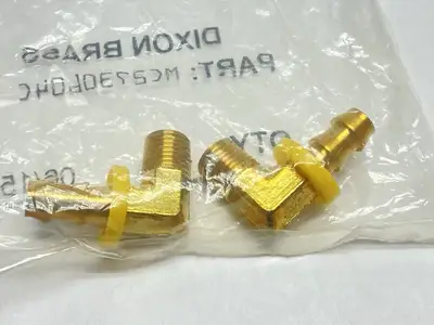 NEW DIXON PUSH-ON HOSE BARB ADAPTER ELBOW 3/8" NPT X 3/8" HOSE LOT OF 2