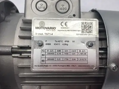 Used Motovario Electric Motor 3-Phase 0,18-0,21 kW A.C. Motors Michigan US | Maverick Industrial Sales #1392471
