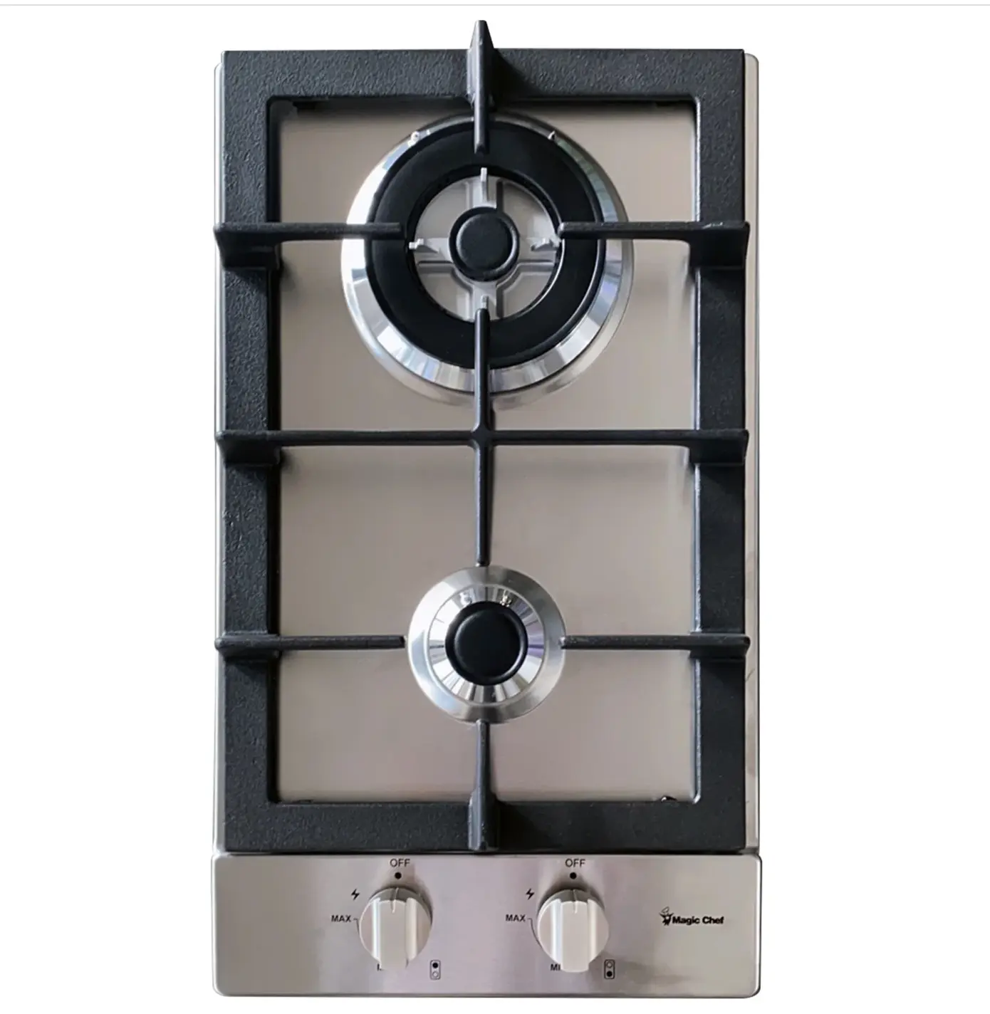Magic Chef 12 IN. GAS COOKTOP IN STAINLESS STEEL WITH 2 BURNERS INCLUDING TRIPLE RING BURNER