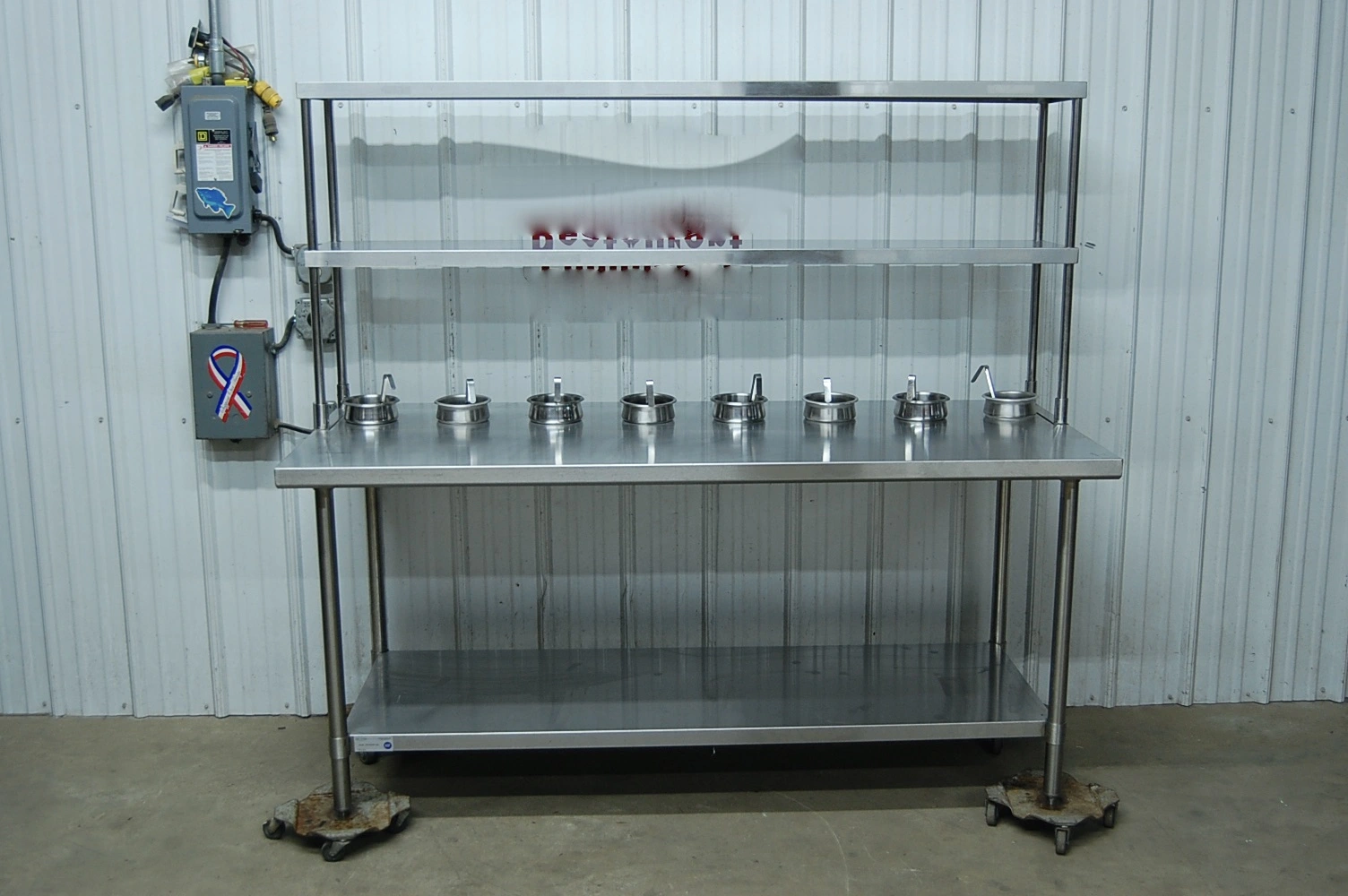 142-0761 72 Inch Stainless Steel Chicken Wing Sauce Prep Table