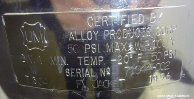 Used Alloy Products 20-Liter Reactor – 316L Stainless Steel, Vertical | Small-Scale Precision Reactor for Industrial & Laboratory Applications