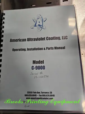 USED AMERICAN ULTRAVIOLENT COATING COMPANY C-9000