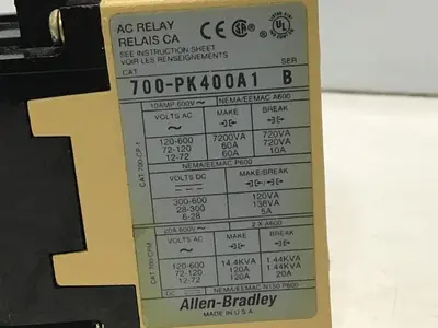 USED ALLEN BRADLEY 700-PK400A1 SER B