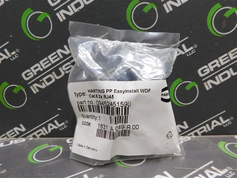 Harting 09452451590 PP EasyInstall WDF Cat.6 2x RJ45 New
