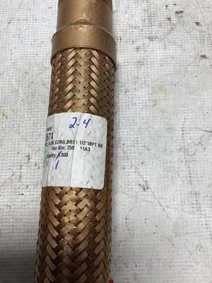 Corrugated Bronze Flex Hose Assembly 12″ X 1 1/2″