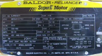 NEW BALDOR EJPM4107T MOTOR 25HP 230/460V 284JP 3520 RPM