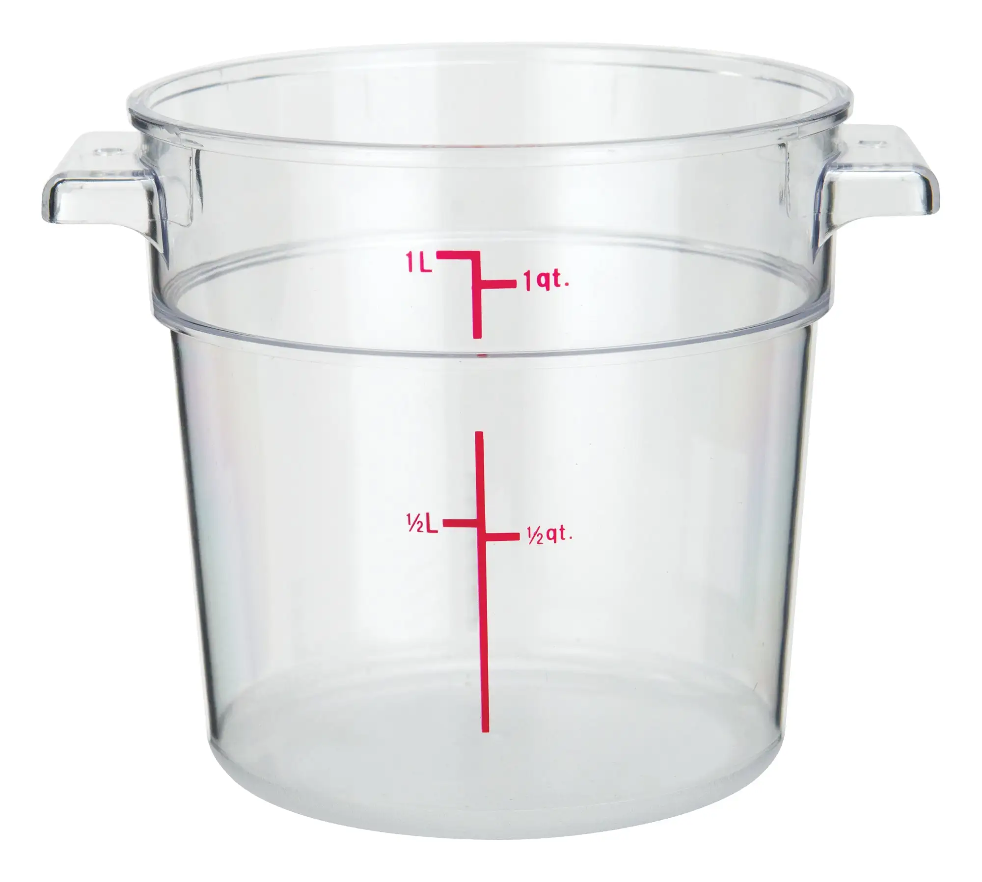 1qt Round Storage Container, Clear, PC (12 Each)