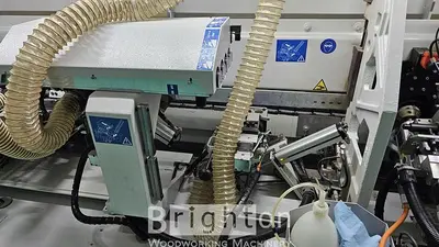 USED 2016 BIESSE AKRON 1440A USED EDGEBANDER WITH CORNER ROUNDING AND PREMILLING ++