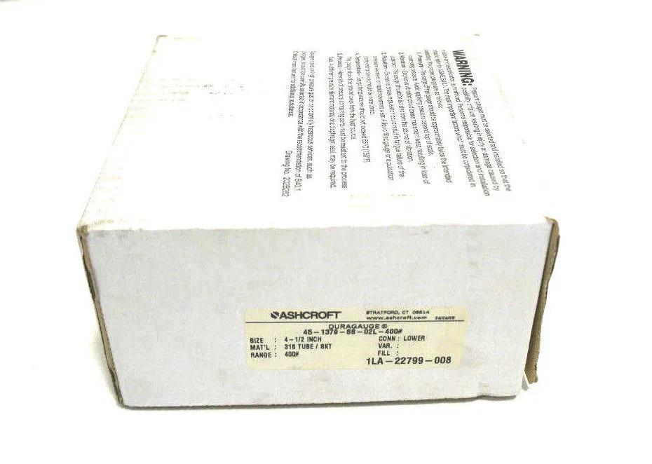 NEW ASHCROFT 45-1379-SS-02L-400 DURAGAUGE 451379SS02L400