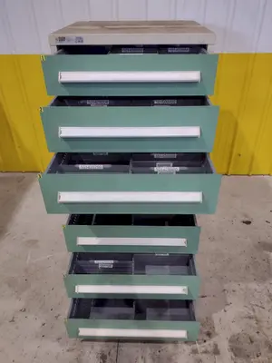 7 DRAWER VIDMAR INDUSTRIAL STORAGE CABINET 30" X 27.5" X 59": STOCK  #21502 (24 AVAILABLE)