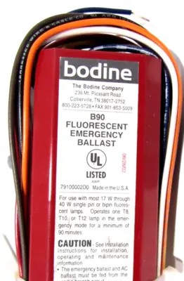 NEW BODINE ELECTRIC B90 EMERGENCY BALLAST