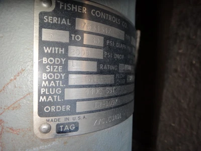 Fisher 1" 1500 Class, Steel, Flanged Control Valve