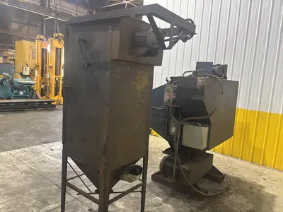 LS INDUSTRIES BARREL TYPE TUMBLE BLAST MACHINE & DUST COLLECTOR: YOBRO #24013