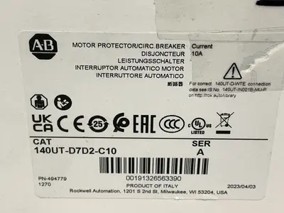 Used 2023 ALLENBRADLEY 140UTD7D2C10 Circuit Breakers Ohio US | HGR 24 #1542149