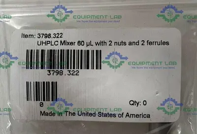 USED UHPLC MIXER 60 ΜL WITH 2 NUTS AND 2 FERRULES W/ SPECIAL SS INT GLAND NUT 1/16"