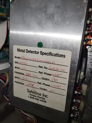 Safeline Metal detector 3” tall by 11-3/4"” wide