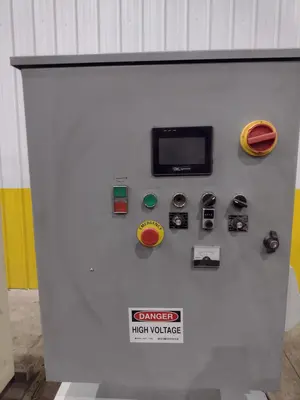 48” WIDE x 30 HP MECHANICAL IN-LINE COIL PRESS & SHEAR WITH PLC VARIABLE SPEED DRIVE: STOCK #22968