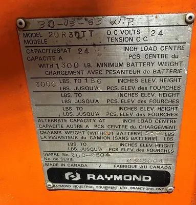 Used RAYMOND 20R30TT Misc Forklifts British Columbia CA | Steep Hill Equipment Solutions #1265765