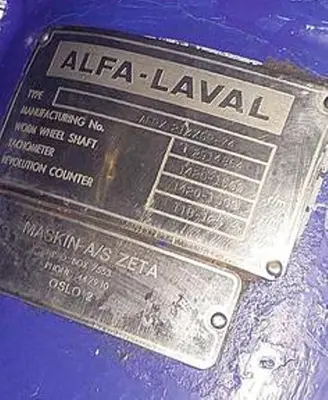 Alfa-Laval AFPX 213 XGP-74 stickwater concentrator, 316SS.