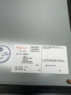 Used HOFFMAN A808CH Misc Electrical & Power Parts South Carolina US | ESS Industrial Equipment Sales #1470141