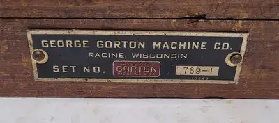USED GEORGE GORTON MACHINE CO. SET NO 789-1
