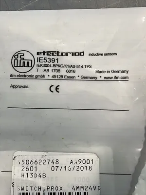 NEW IFM ELECTRONIC IEK3004BPKG/K1/AS514TPS